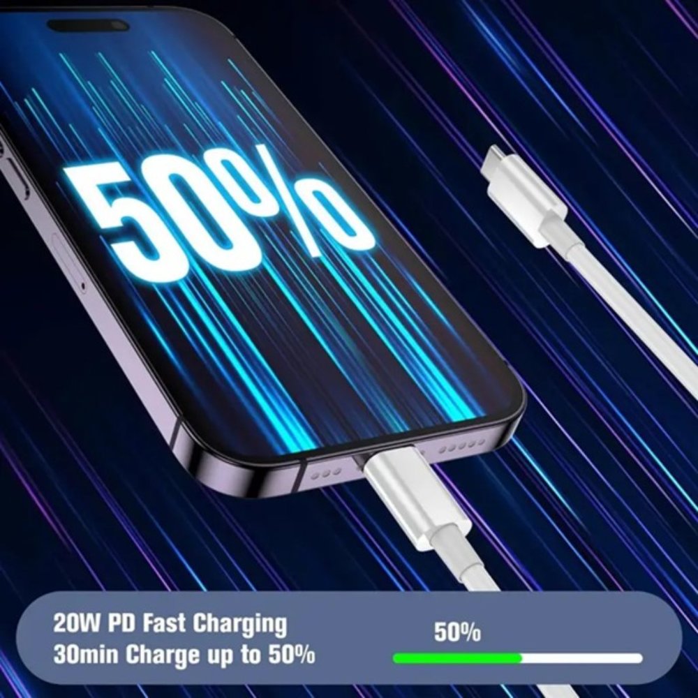🔥 Hot 3PK New 20W PD USB 6Ft Data Fast Charger 2m Cables For iPhone - Picture 5 of 5